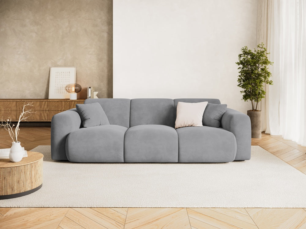 
3-Sitzer Design Sofa „Nolio“ - Samt Hellgrau