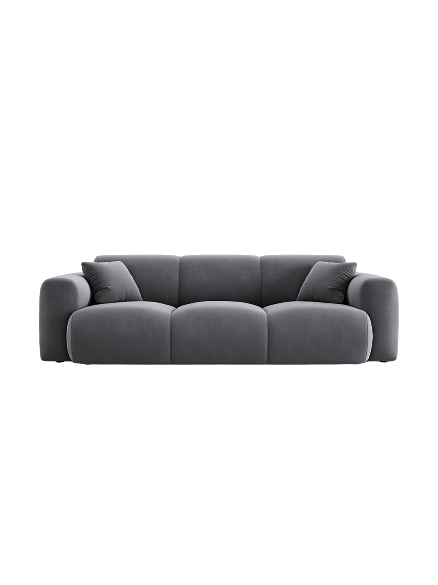 
3-Sitzer Design Sofa „Nolio“ - Samt Dunkelgrau
