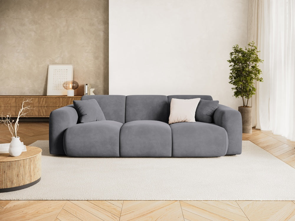 
3-Sitzer Design Sofa „Nolio“ - Samt Dunkelgrau