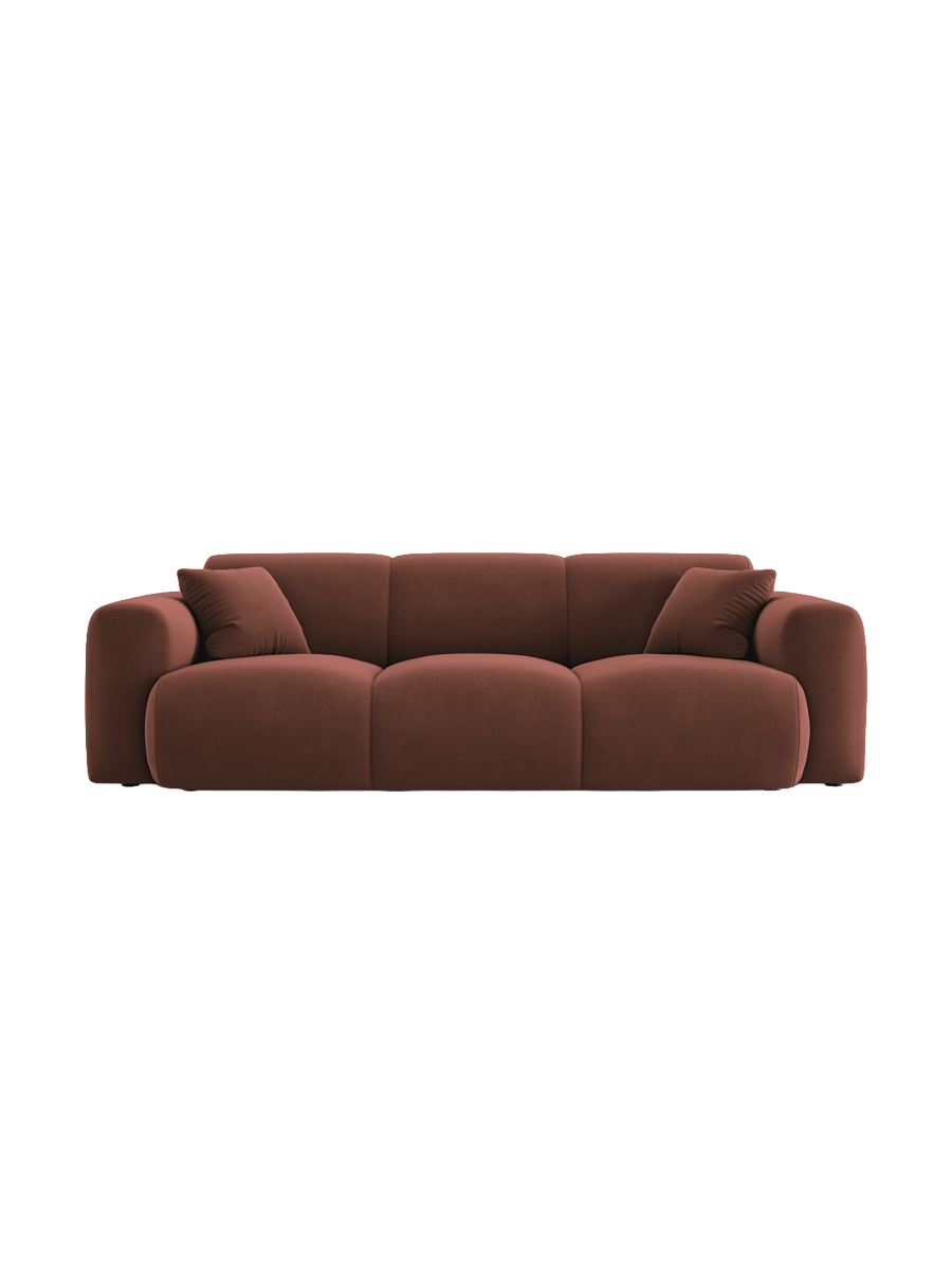 
3-Sitzer Design Sofa „Nolio“ - Samt Terracotta dunkel
