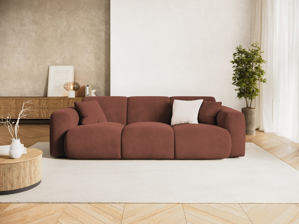 
3-Sitzer Design Sofa „Nolio“ - Samt Terracotta dunkel