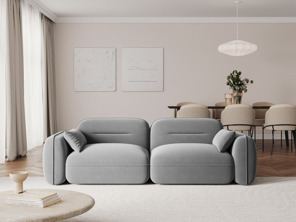 
3-Sitzer Design Sofa „Sydney“ - Samt Hellgrau