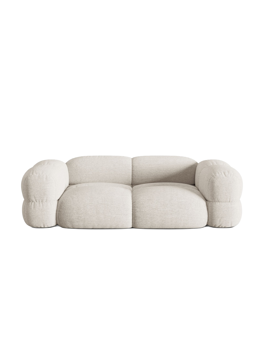 
3-seater designer sofa "Loretto" - Structured Fabric Beige