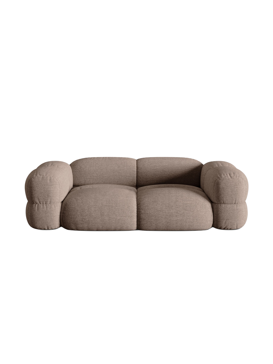 
3-seater designer sofa "Loretto" - Structured fabric Cappuccino