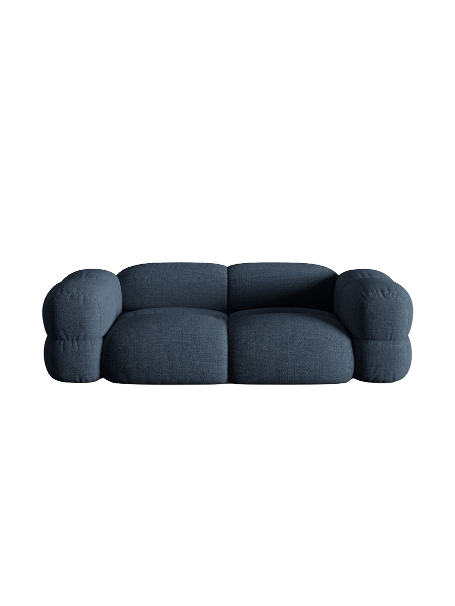 
3-seater designer sofa "Loretto" - Structured Fabric Dark Blue