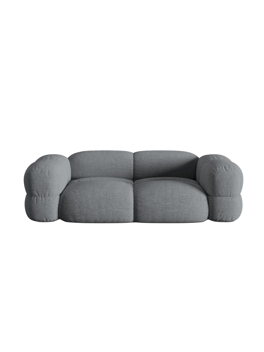 
3-seater designer sofa "Loretto" - Textured Fabric Grey