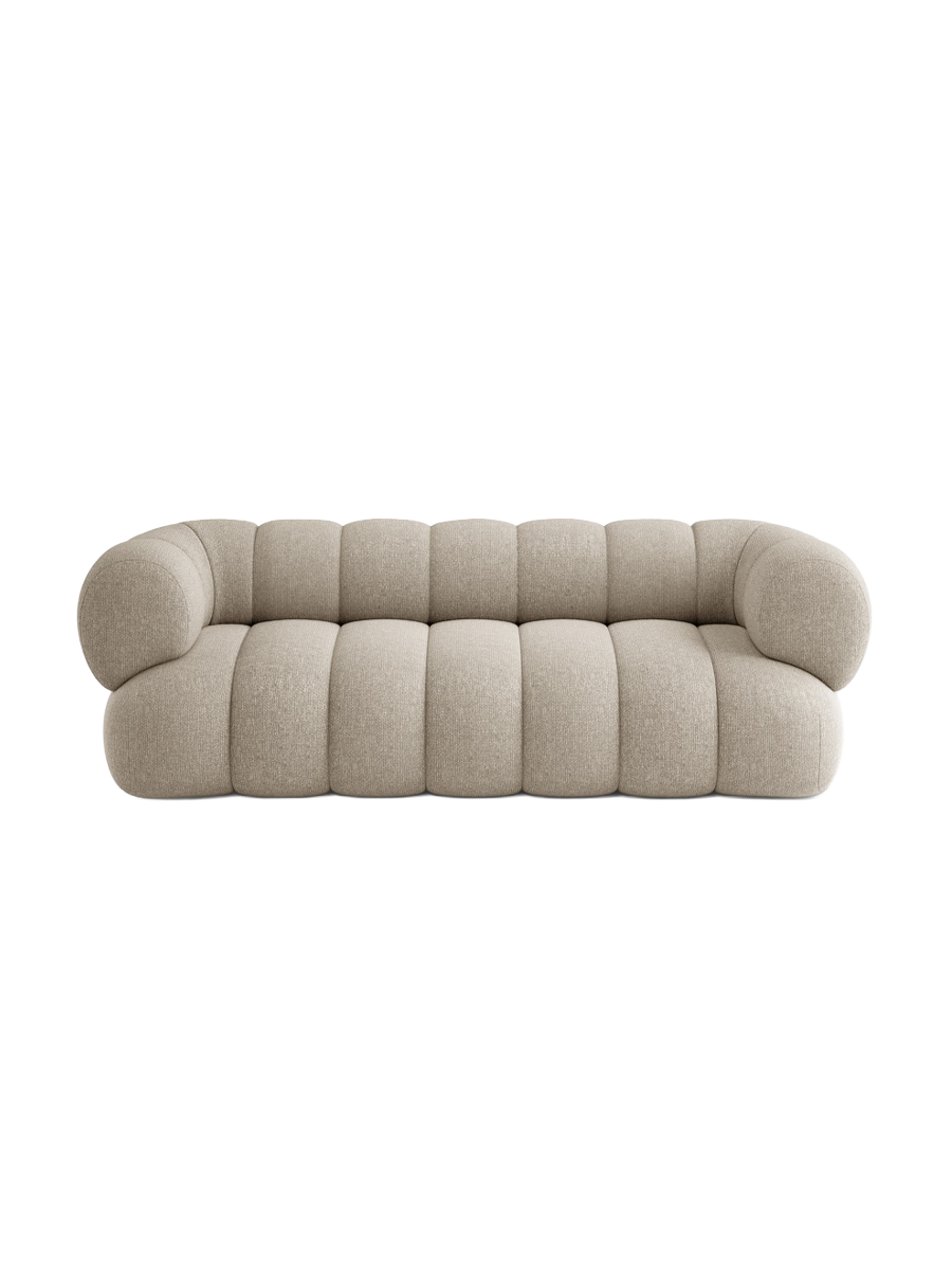 
3-seater designer sofa "Koge" - Dark Beige Chenille