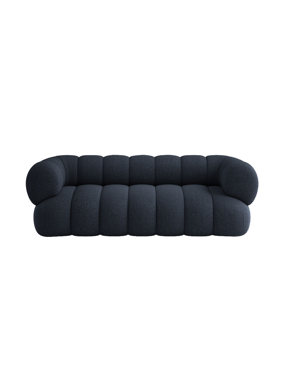 
3-seater designer sofa "Koge" - Chenille Navy Blue