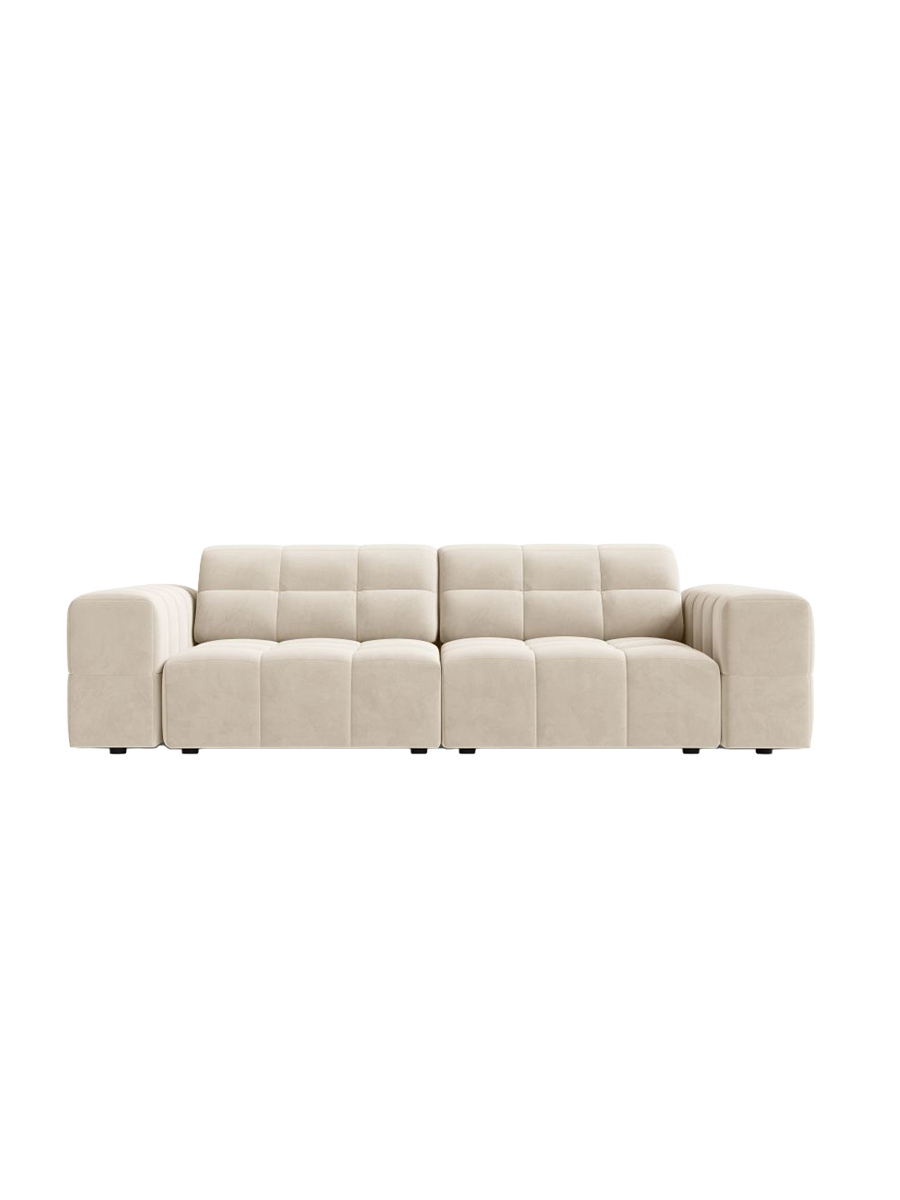 
3-seater design sofa "Chicago" - Light Beige Velvet