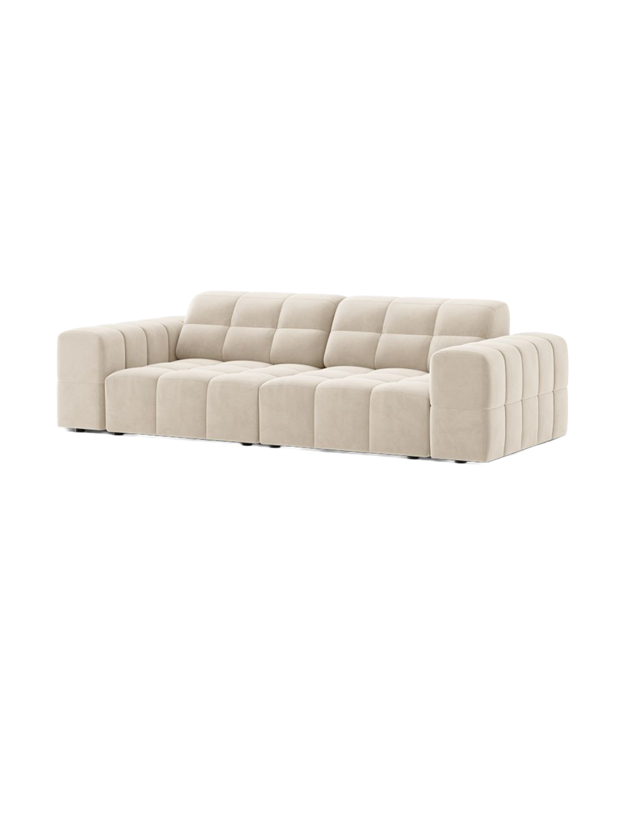 
3-seater design sofa "Chicago" - Light Beige Velvet