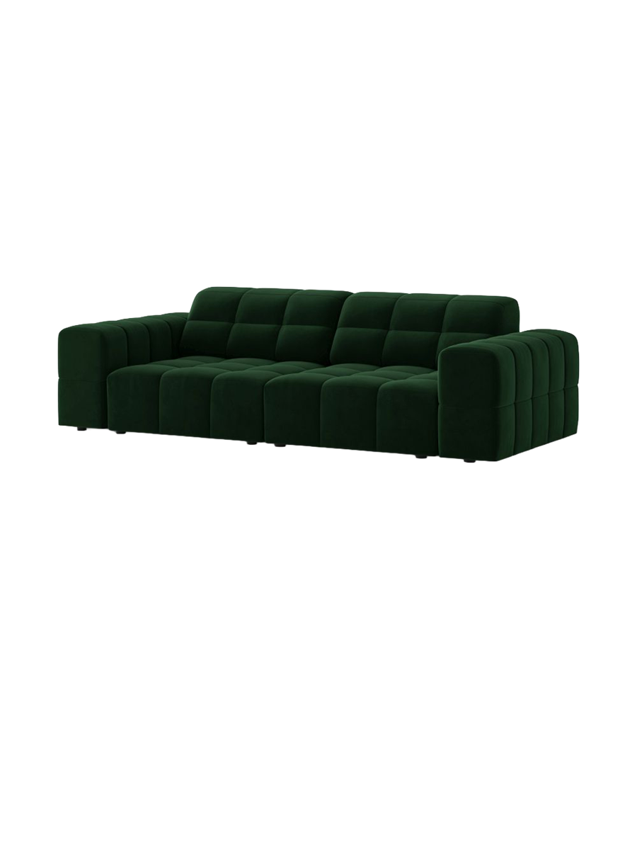 
3-seater design sofa "Chicago" - Velvet Bottle Green