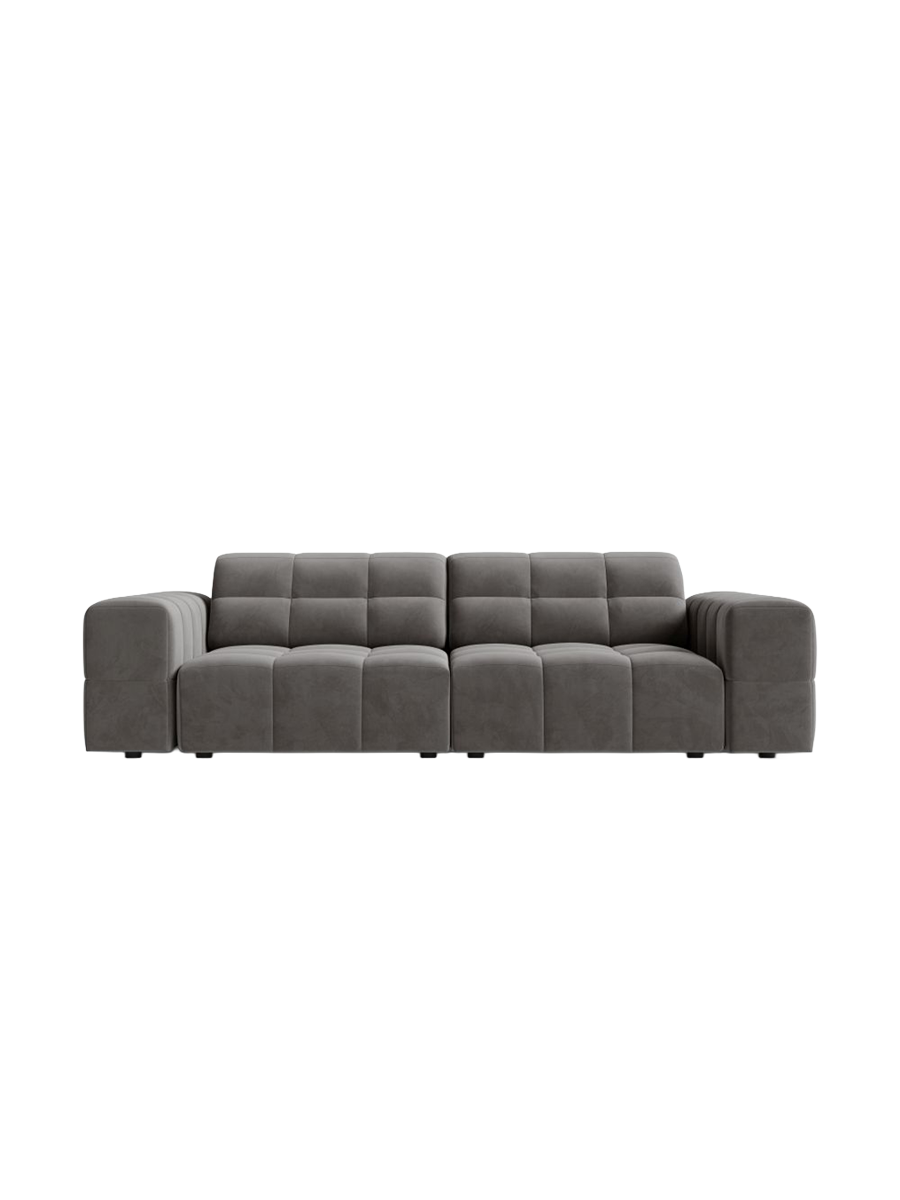 
3-seater design sofa "Chicago" - Velvet Light Grey