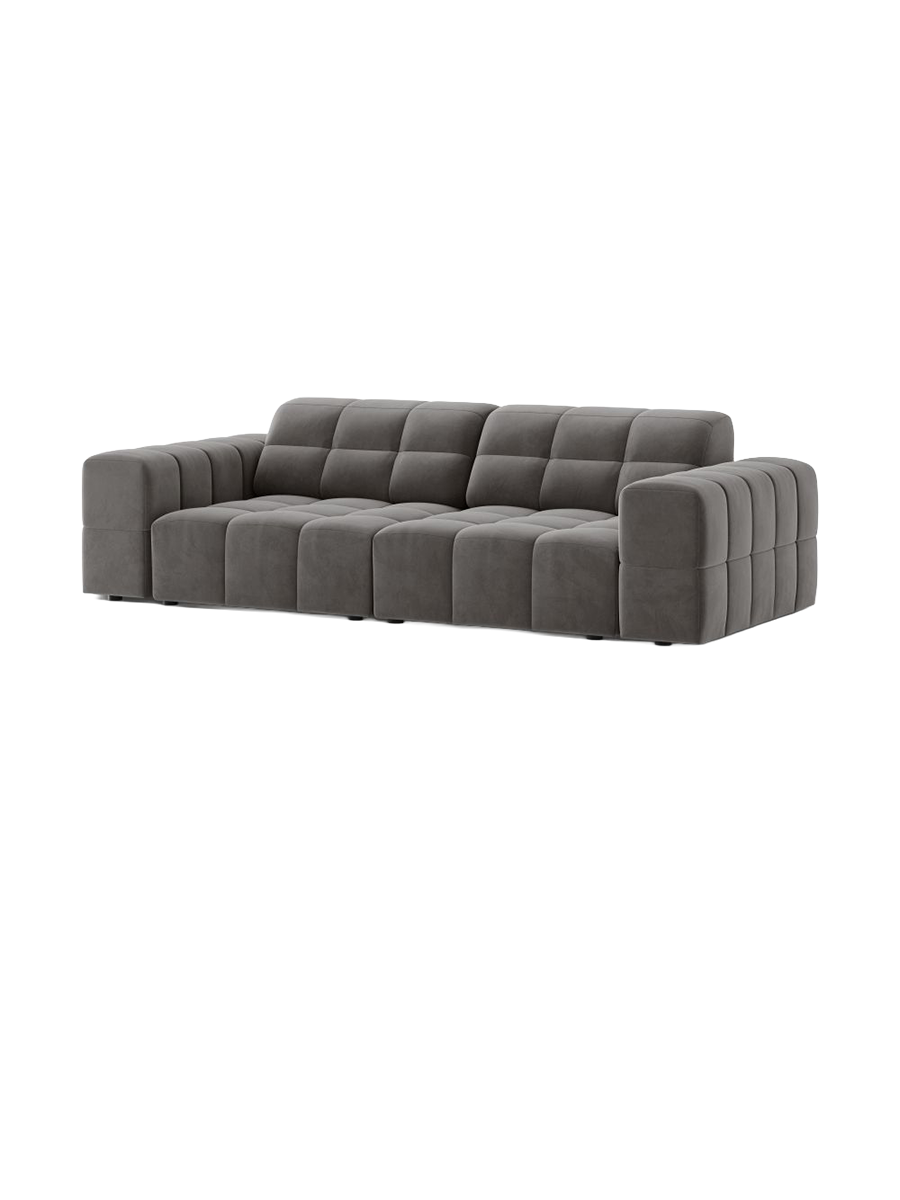 
3-seater design sofa "Chicago" - Velvet Light Grey