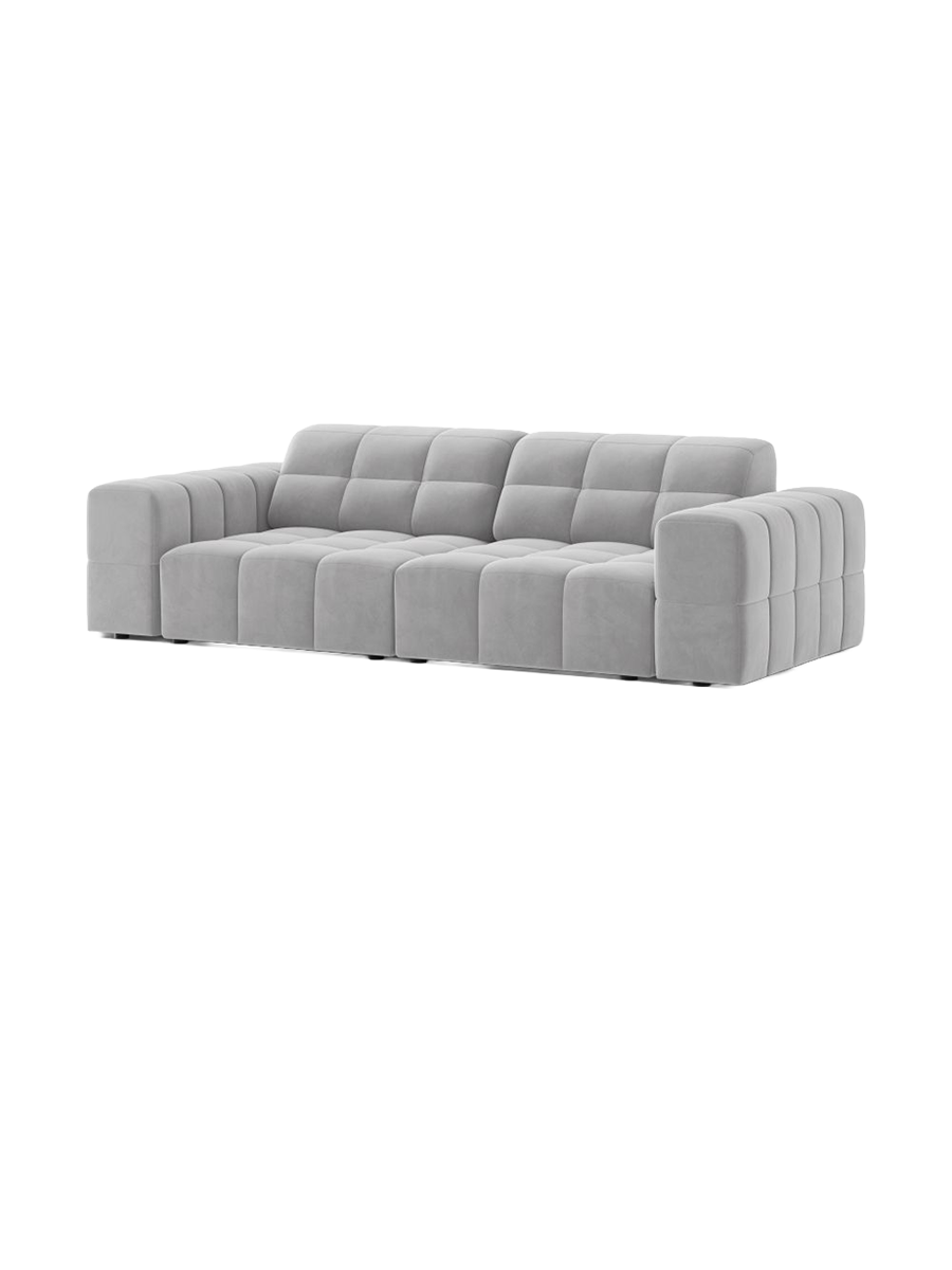 
3-seater design sofa "Chicago" - Velvet Silver