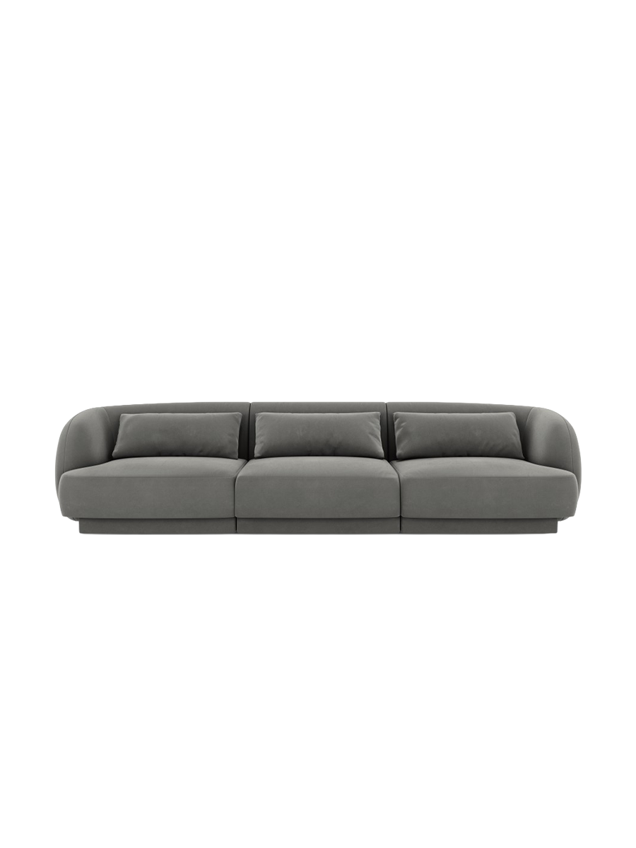 
3-Seater Designer Sofa "Tulum" - Velvet Light Grey