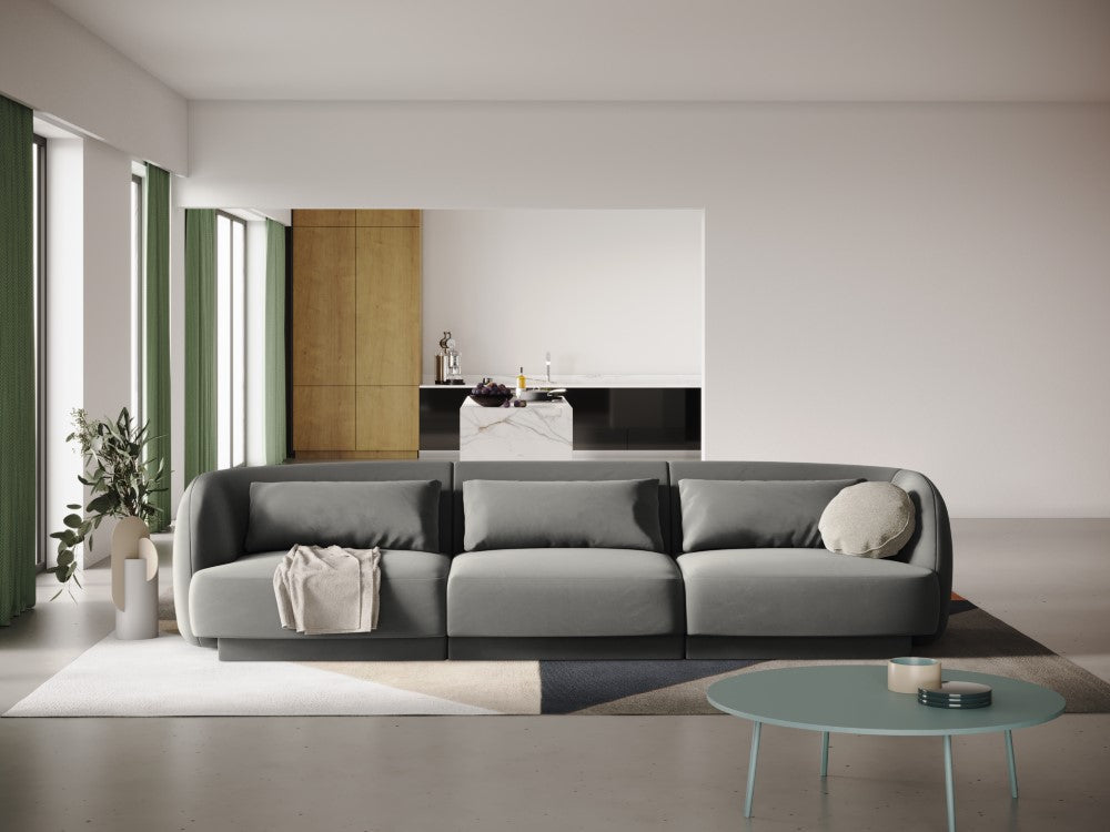 
3-Seater Designer Sofa "Tulum" - Velvet Light Grey
