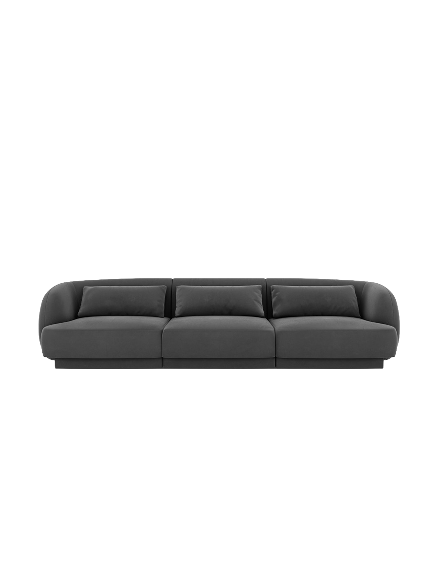 
3-Seater Designer Sofa "Tulum" - Velvet Grey