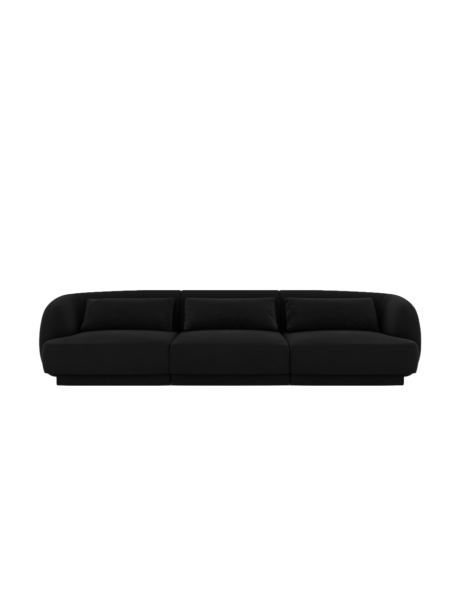 
3-Seater Designer Sofa "Tulum" - Velvet Black
