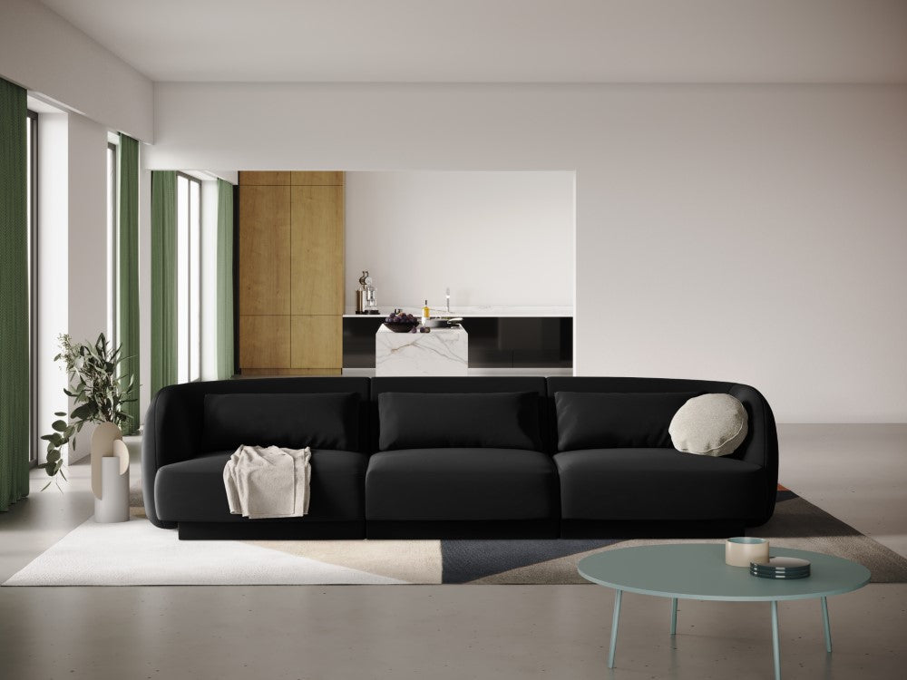 
3-Seater Designer Sofa "Tulum" - Velvet Black