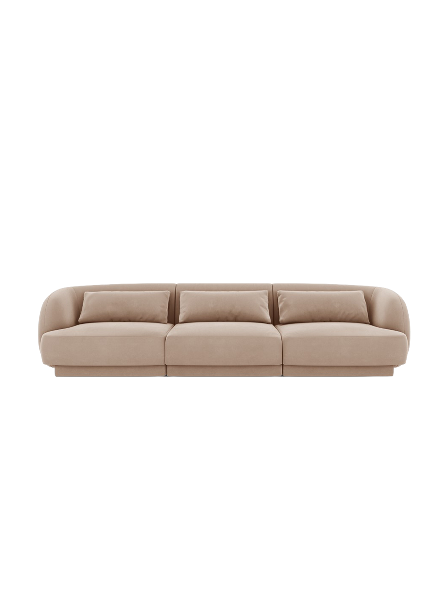 
3-Seater Designer Sofa "Tulum" - Velvet Beige