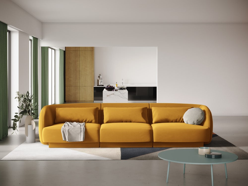 
3-Seater Designer Sofa "Tulum" - Velvet Mustard Yellow