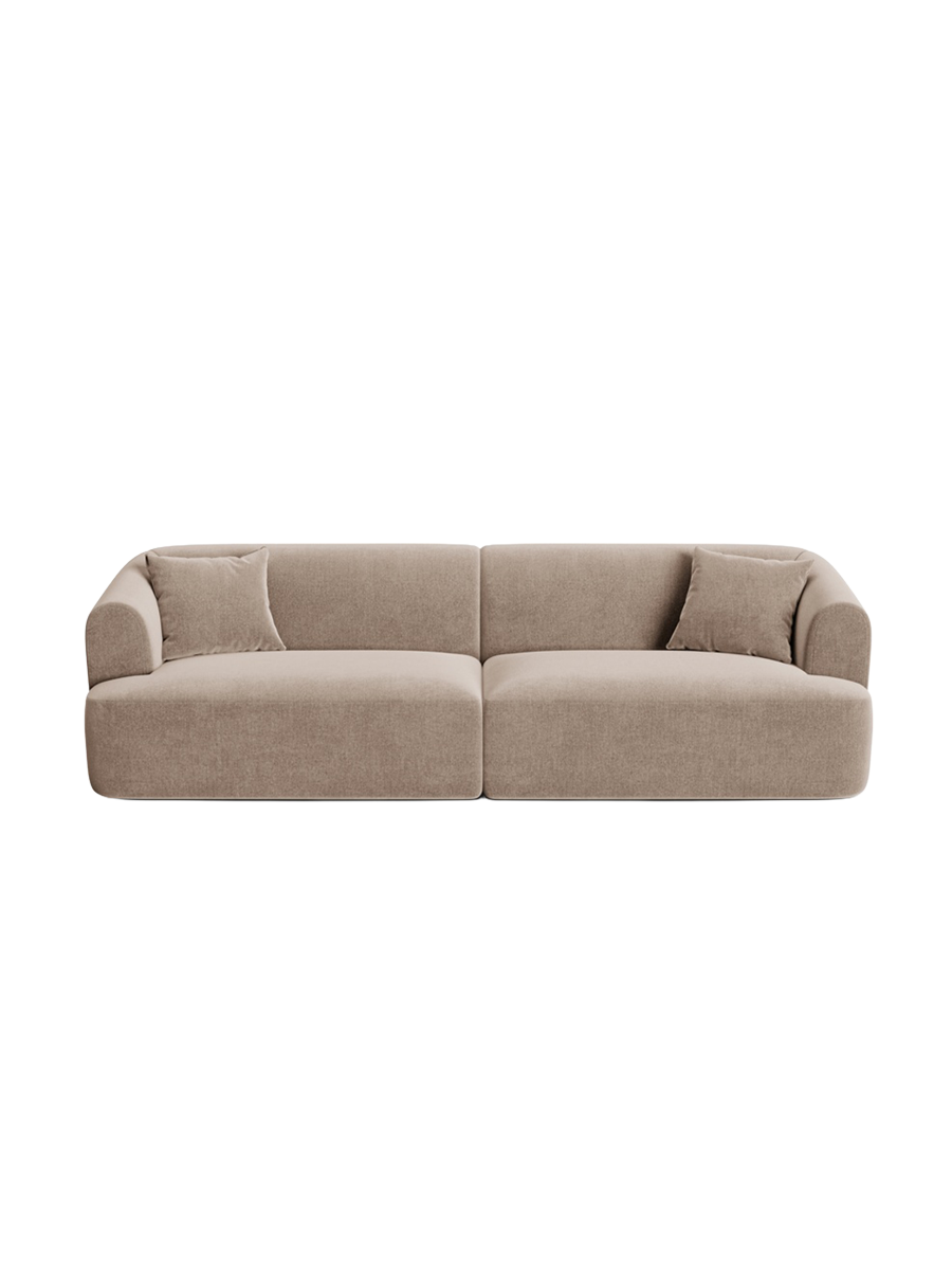 
4-Seater Designer Sofa "Campi" - Velvet Beige Dark