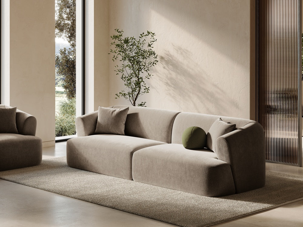 
4-Seater Designer Sofa "Campi" - Velvet Beige Dark