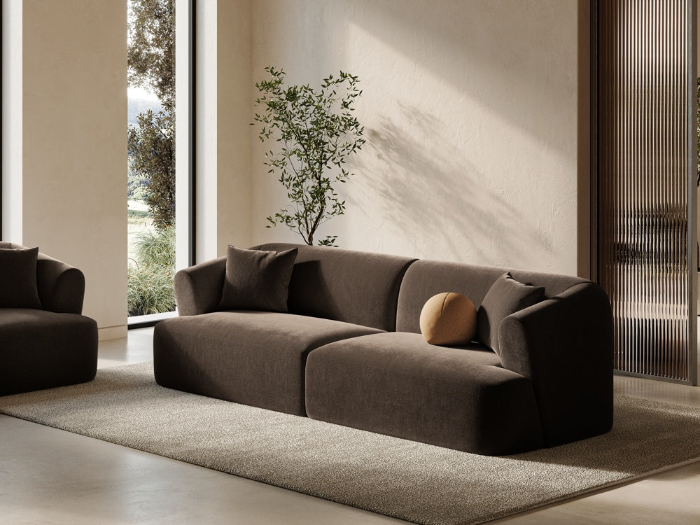 
4-Seater Designer Sofa "Campi" - Velvet Chocolate