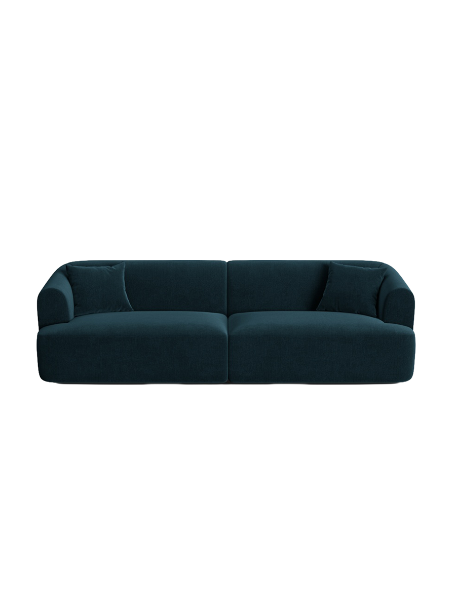
4-Seater Designer Sofa "Campi" - Dark petrol velvet