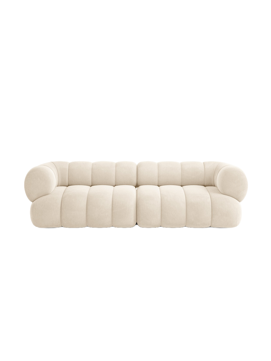 
4-seater designer sofa "Koge" - Light Beige Velvet