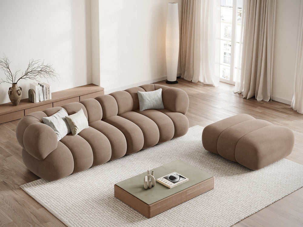 
4-seater designer sofa "Koge" - Velvet Dark Beige