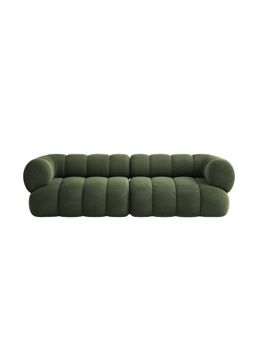 
4-seater designer sofa "Koge" - Velvet Green