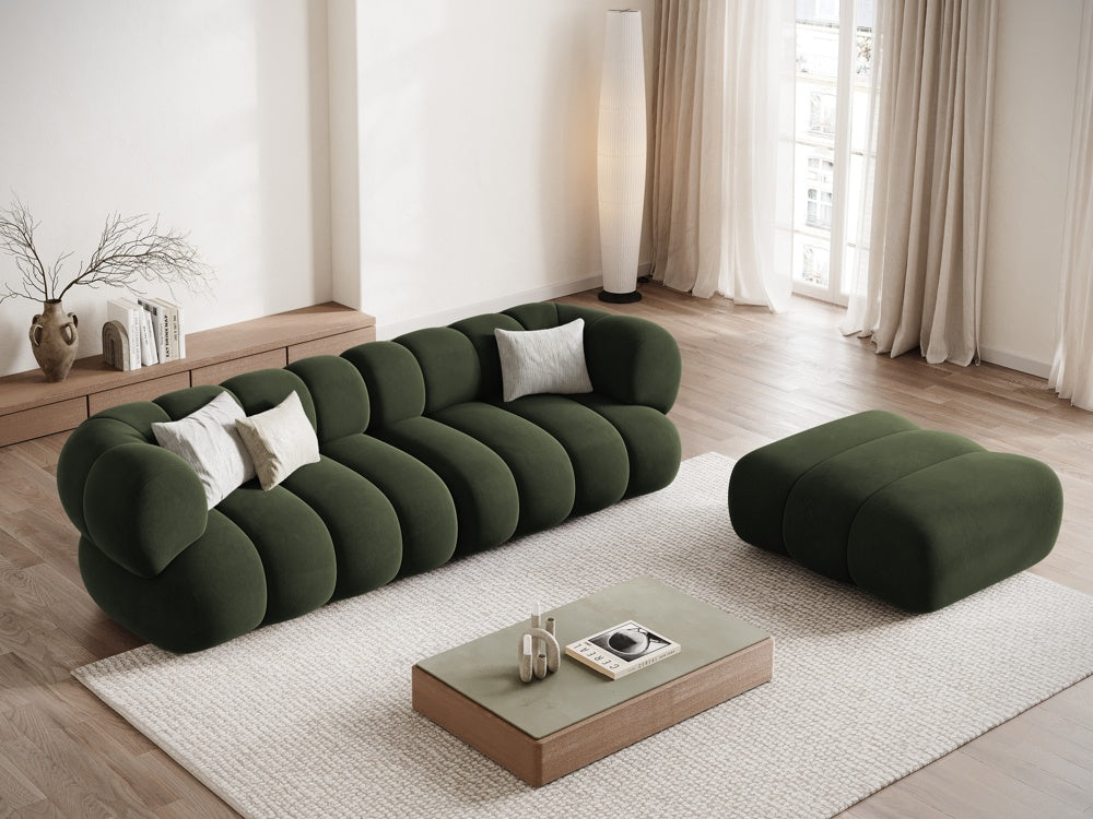 
4-seater designer sofa "Koge" - Velvet Green