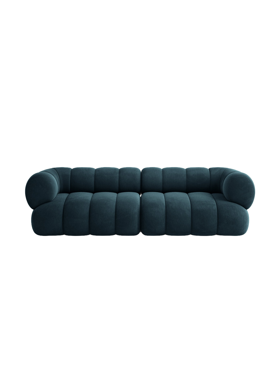
4-seater designer sofa "Koge" - Dark petrol velvet