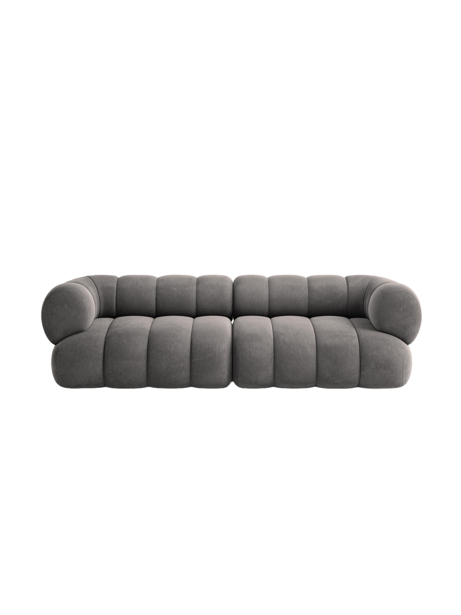 
4-seater designer sofa "Koge" - Velvet Grey