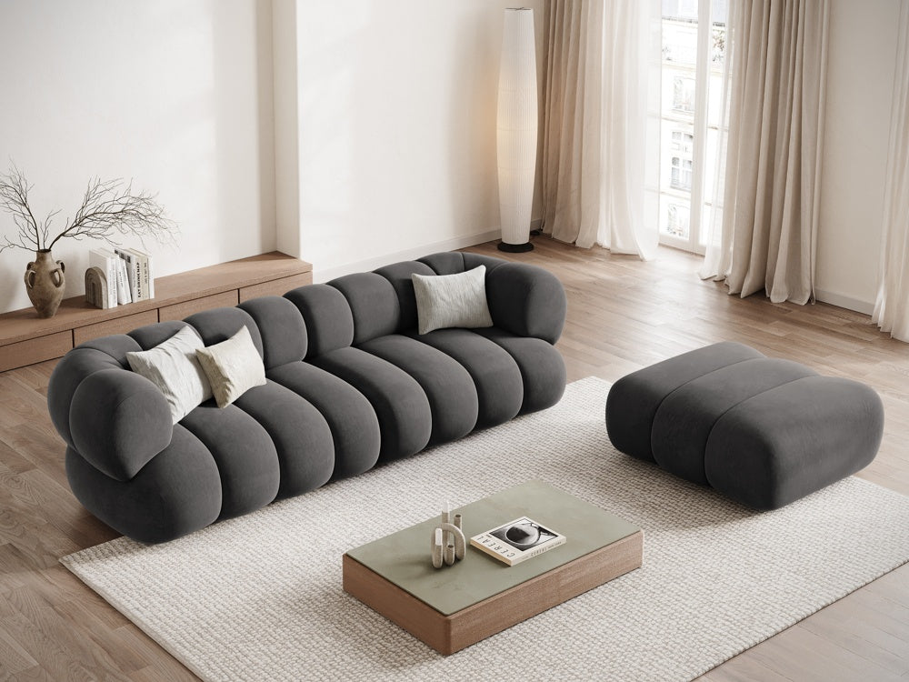 
4-seater designer sofa "Koge" - Velvet Grey