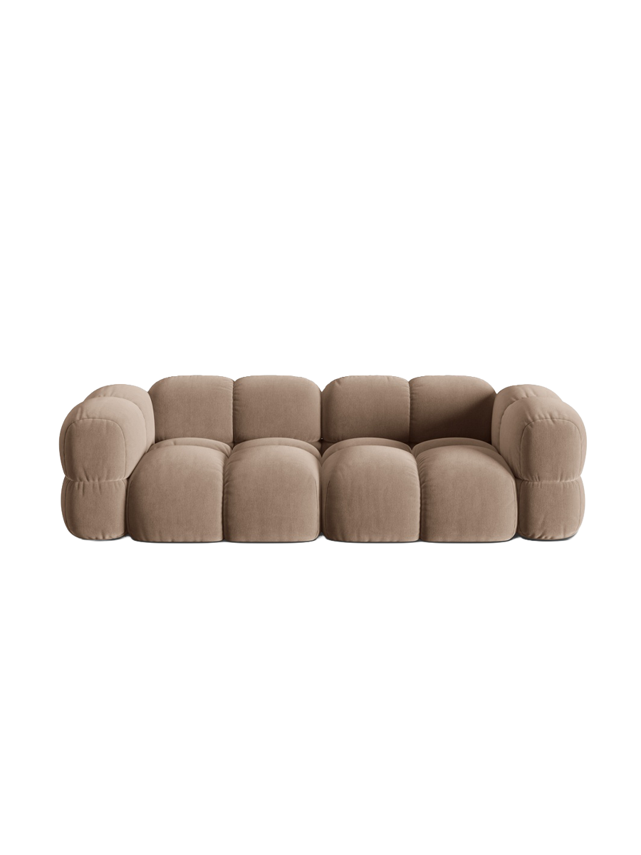 
4-Seater Designer Sofa "Loretto" - Velvet Dark Beige
