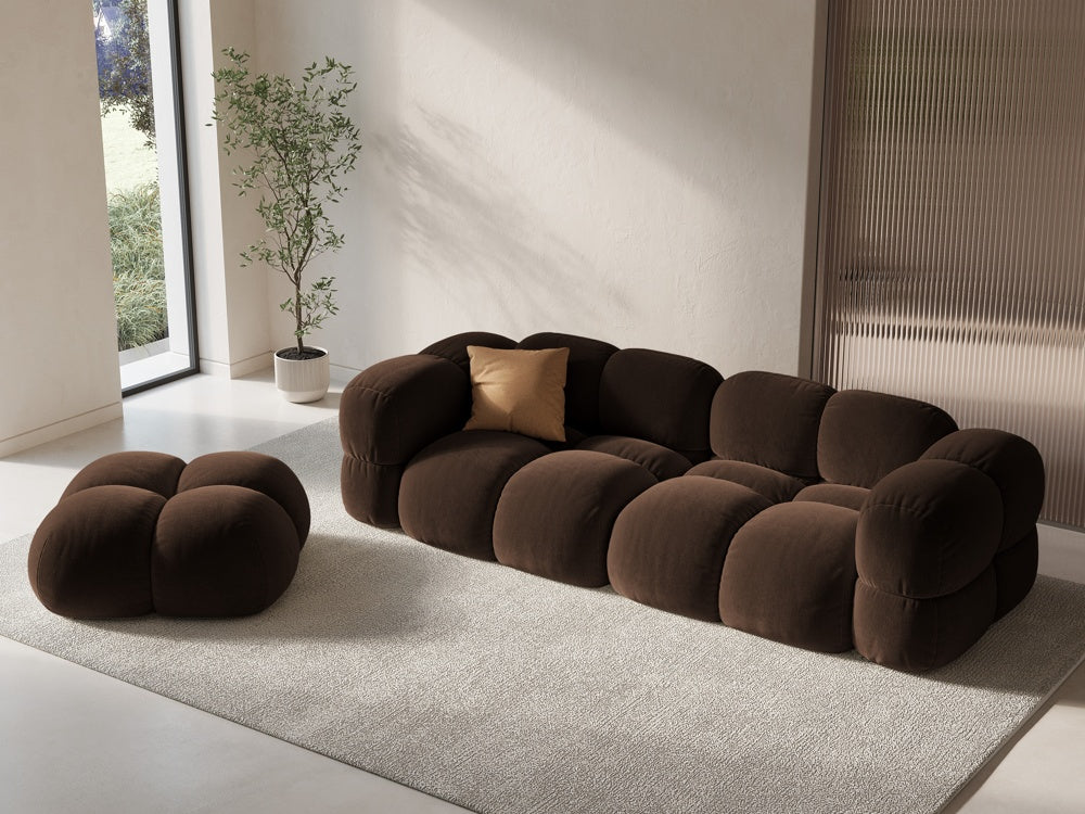 
4-Seater Designer Sofa "Loretto" - Velvet Chocolate