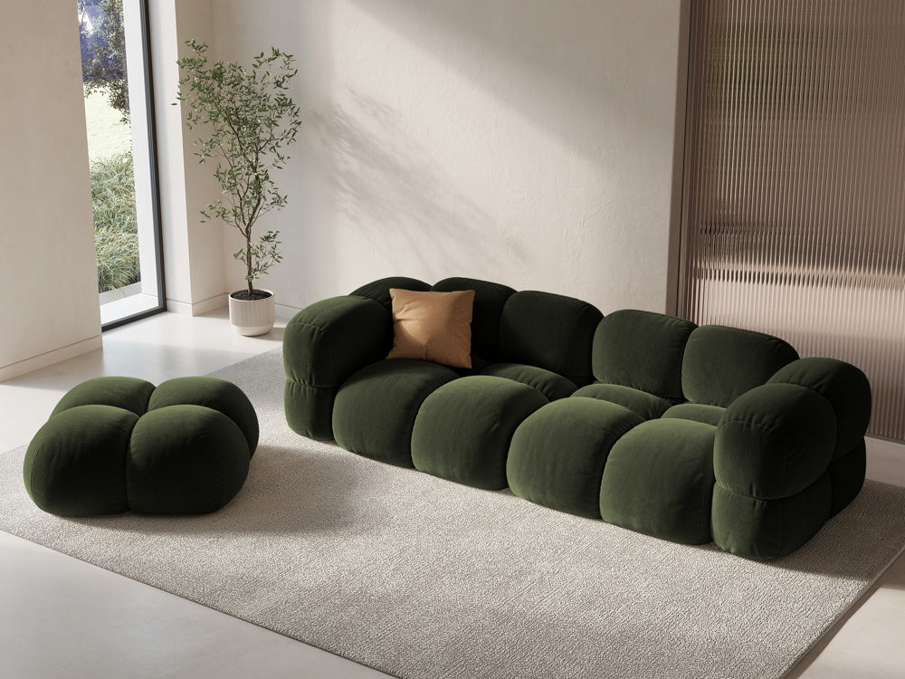
4-Seater Designer Sofa "Loretto" - Velvet Green