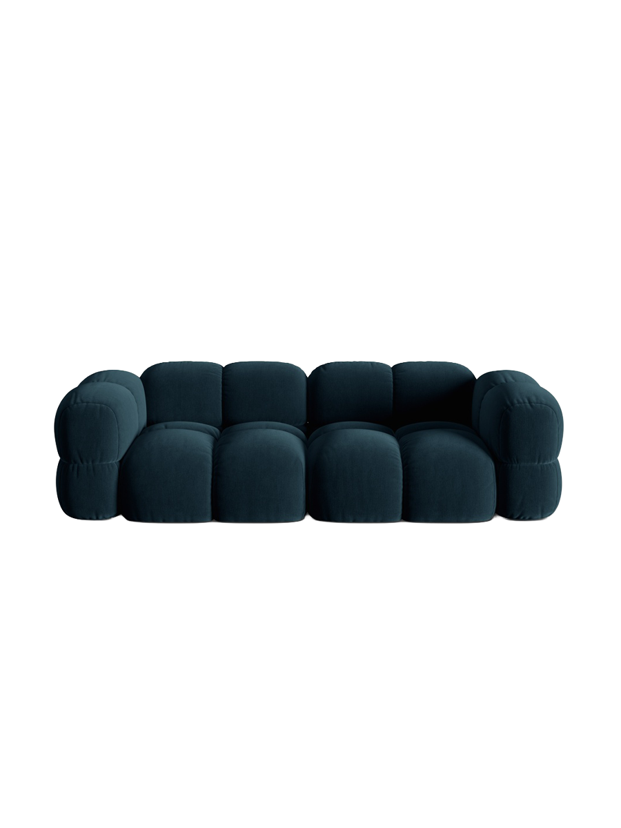 
4-Seater Designer Sofa "Loretto" - Dark petrol velvet
