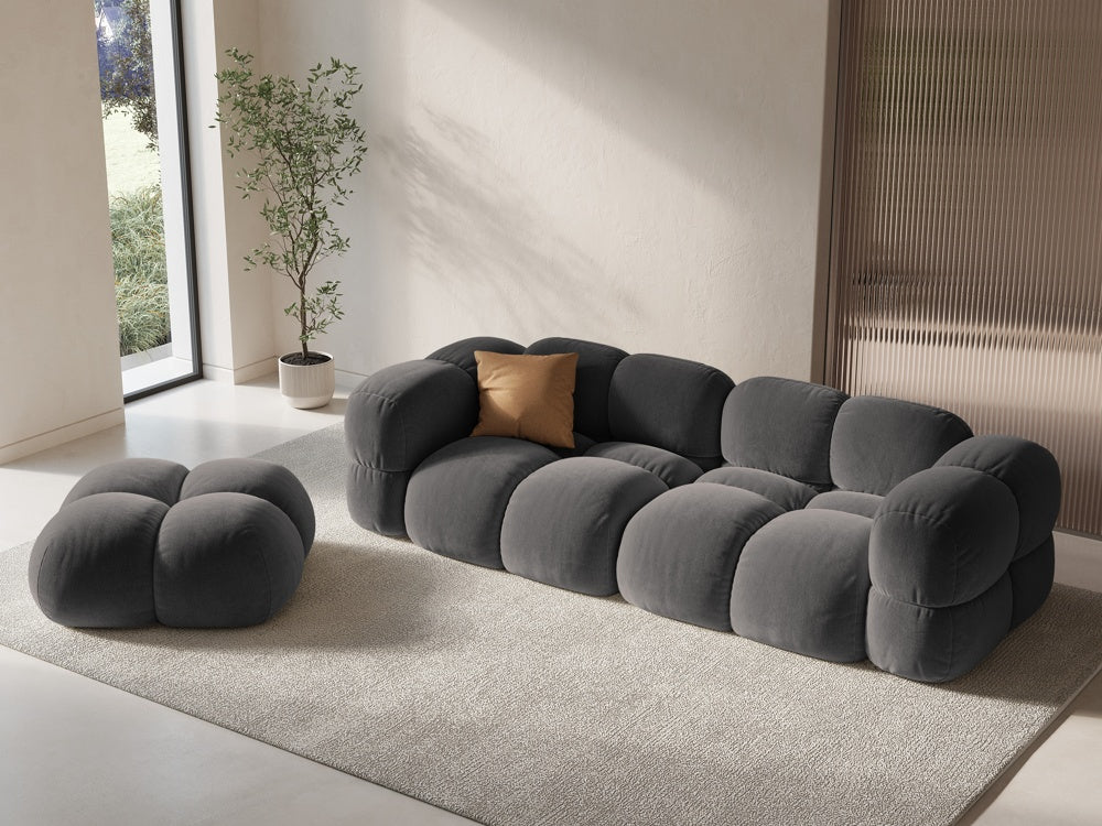 
4-Seater Designer Sofa "Loretto" - Velvet Grey