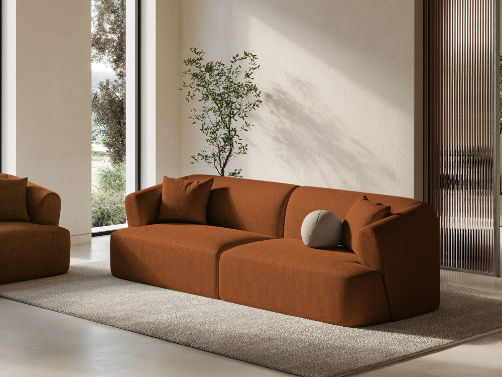 
4-Seater Designer Sofa "Campi" - Upholstery fabric Brick