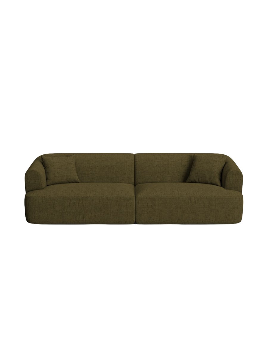 
4-Seater Designer Sofa "Campi" - Textured Fabric Green