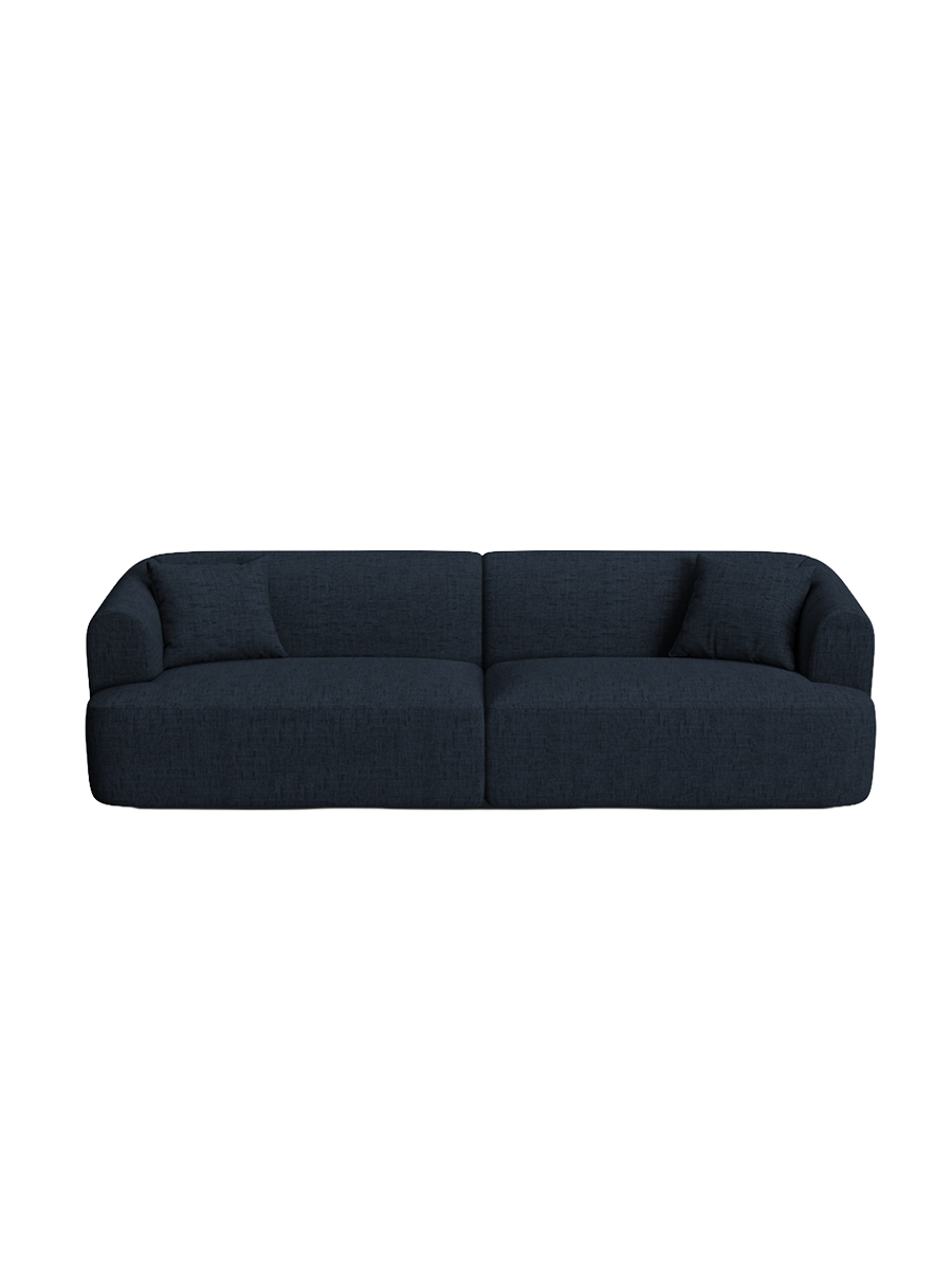 
4-Seater Designer Sofa "Campi" - Structured Fabric Royal Blue