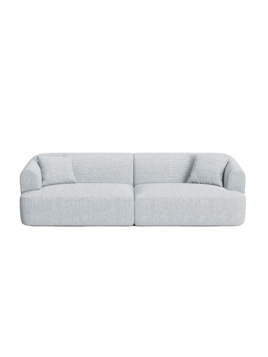 
4-Seater Designer Sofa "Campi" - Structural Fabric Light Grey