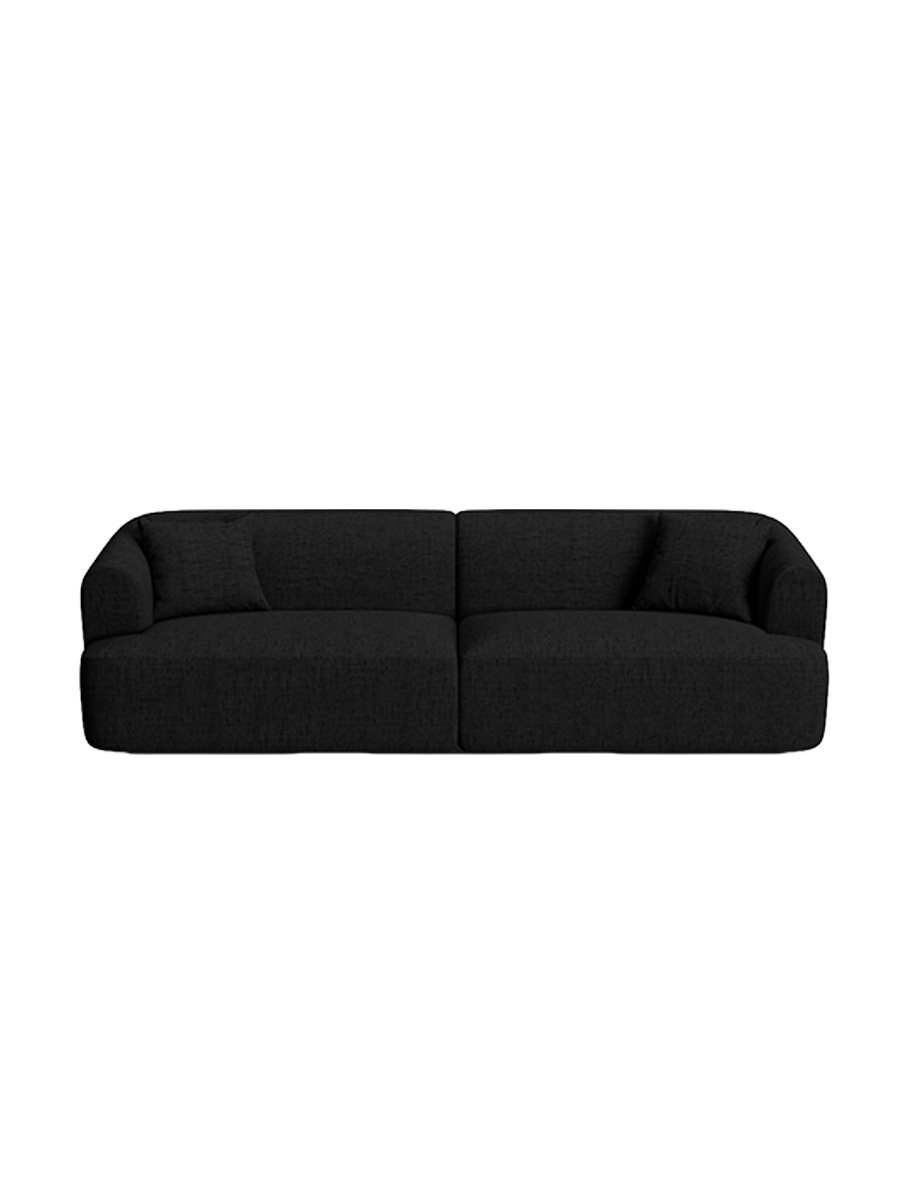 
4-Seater Designer Sofa "Campi" - Textured Fabric Black