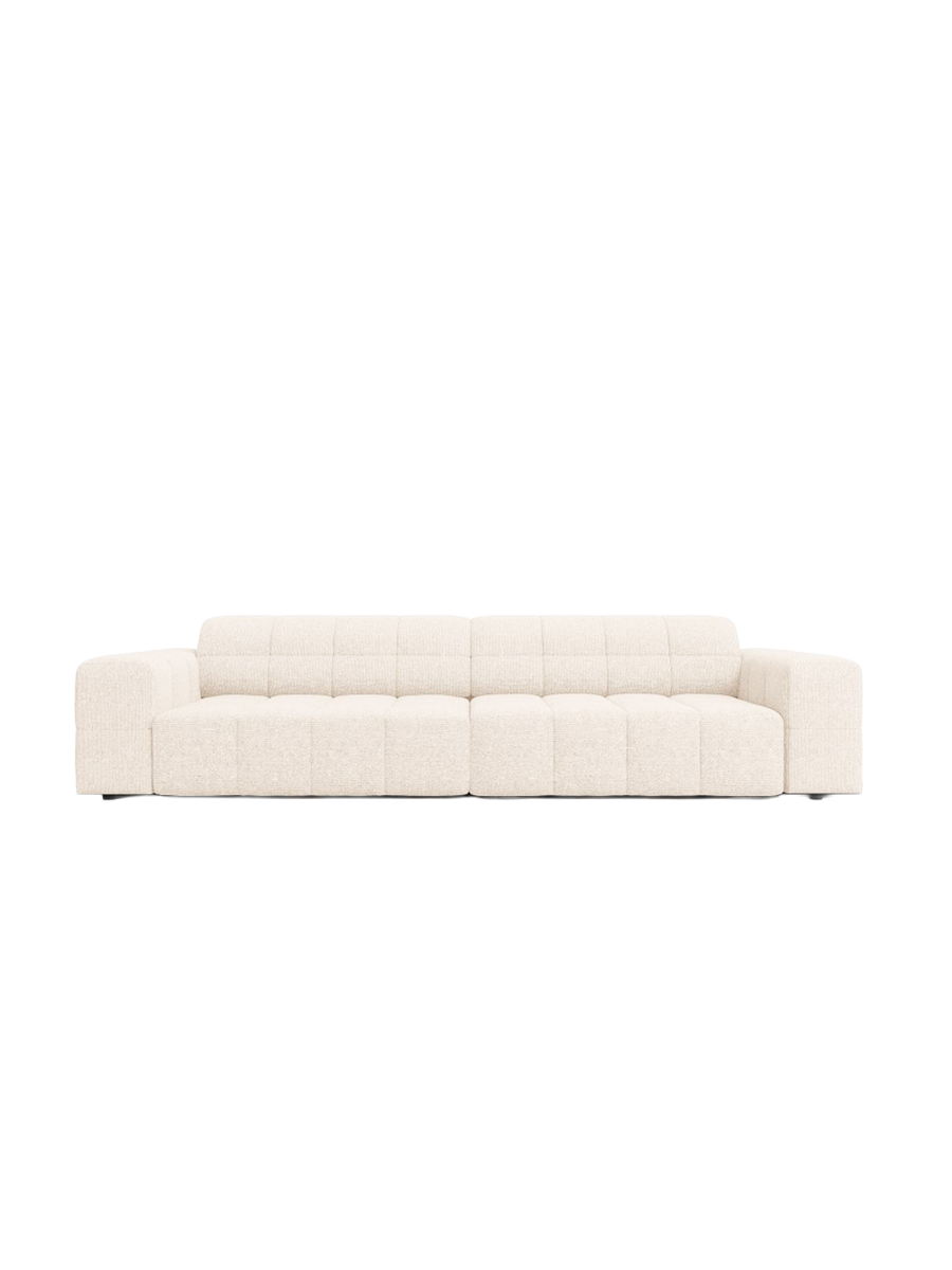 
4-Seater Designer Sofa "Chicago" - Chenille Light Beige