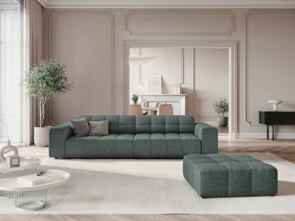 
4-Seater Designer Sofa "Chicago" - Petrol Chenille
