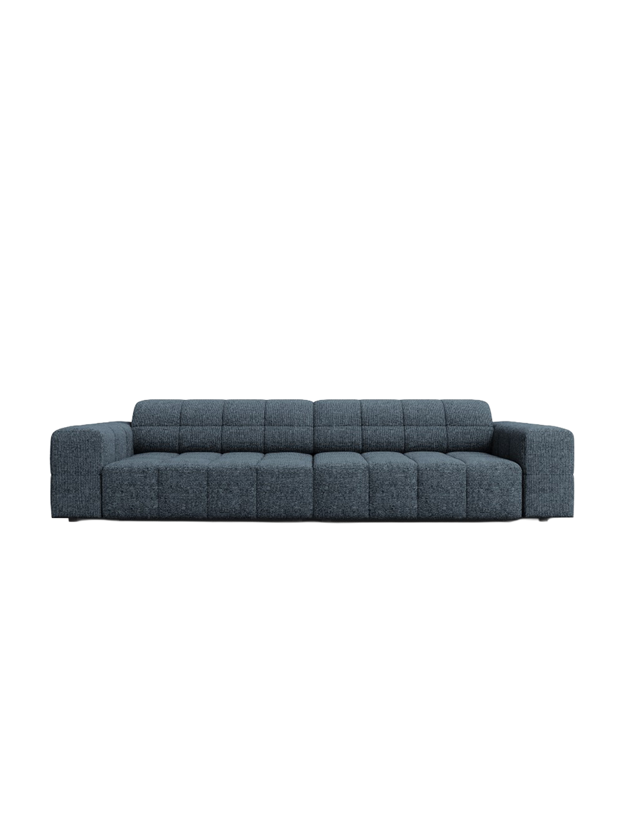
4-Seater Designer Sofa "Chicago" - Chenille Royal Blue