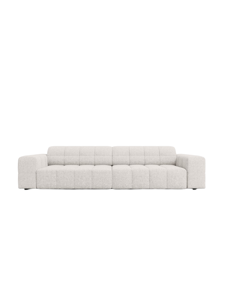 
4-Seater Designer Sofa "Chicago" - Chenille Light Grey